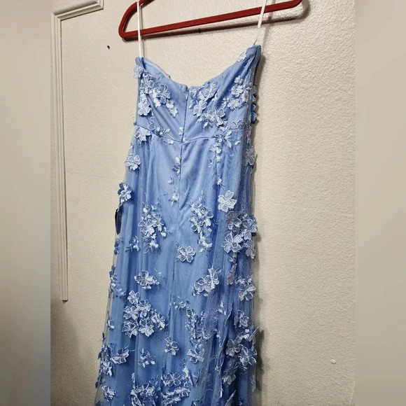 Lulus Rare Presence Powder Blue 3D Floral Embroidered Maxi Dress Wedding Party - Picture 10 of 10